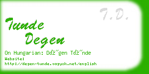tunde degen business card